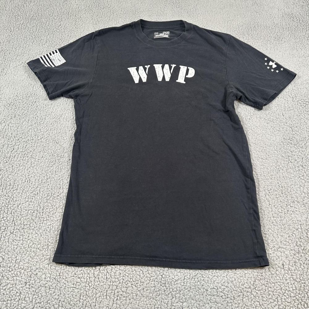 Under Armour Shirt Mens Medium Black WWP Wounded Warrior Project Graphic Tee